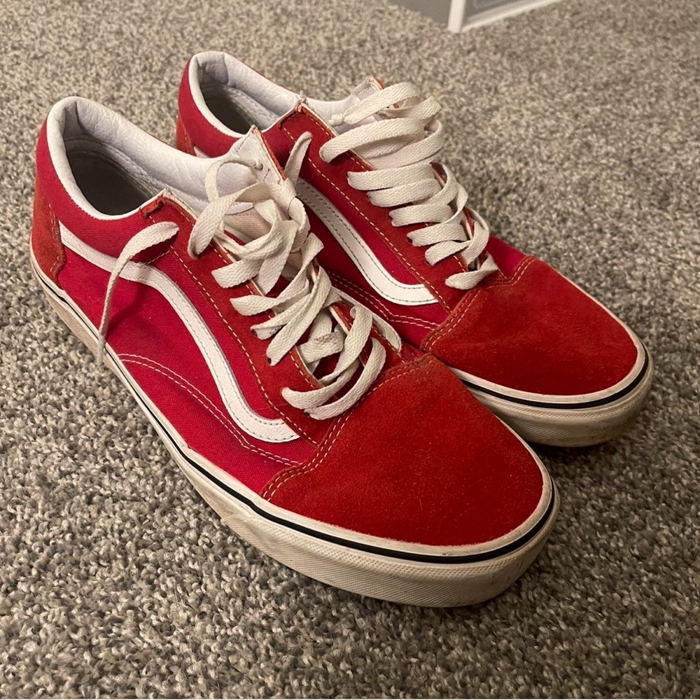Vans red classic shoes
